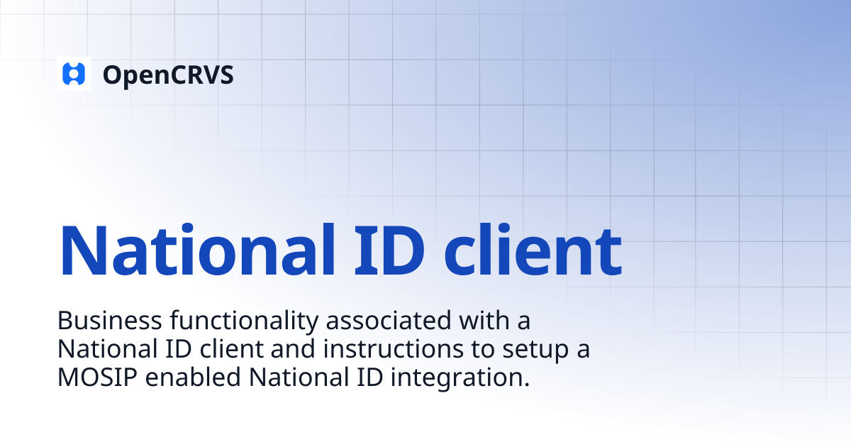 National ID client | v1.5 | OpenCRVS